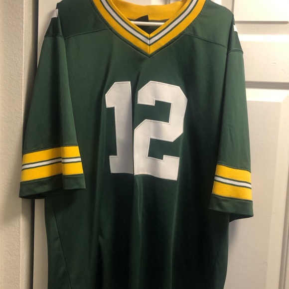 D & PGKA Green Bay Packers #12 Aaron Rogers Men’s Green Yellow Jersey Size Large - Picture 1 of 11
